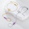 Teamer Lila Kristall Hexenknoten Fingerarmband Damen Edelstahl Goldfarbe Armbänder Hexerei Amulett Schmuck Geschenk Neu