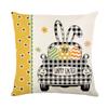 Cartoon Black and White Check Rabbit Print Pillow Cover Home Living Room Cushion Cover Pillow Cover