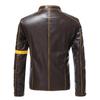 European & American Men's Stand Collar Punk Motorcycle Leather Jacket for Teens and Adults