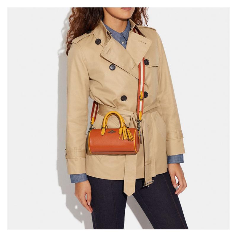 COACH Lacey zipper closure detachable shoulder strap cow leather handbag shoulder bag crossbody bag medium women's sunset color
