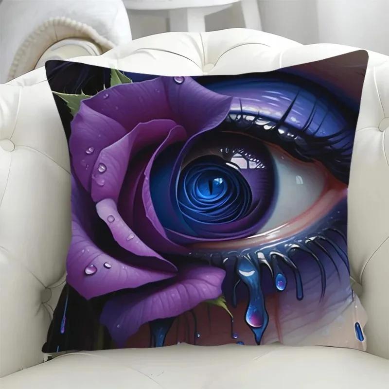 Luxury Home Decor Pillowcase Living Room Sofa Cushion Cover Rose Character Illustration Style Pattern Cushion Cover