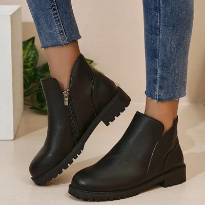 Women Flats Platform Ankle Boots Casual Shoes New 2024 Winter Walking Travel Comort Women Boots Dress Zipper Zapatillas Botas