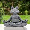 Dww-Meditierende Froschstatue, massive korrosionsbeständige Steinskulptur, geeignet für die Innen- und Außendekoration von Gärten