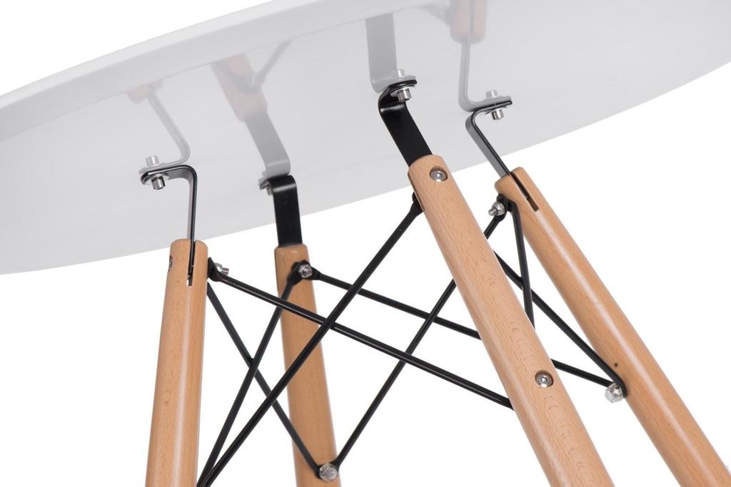 RUNDER TISCH weiß/natur DTW 80cm Skandinavisch
