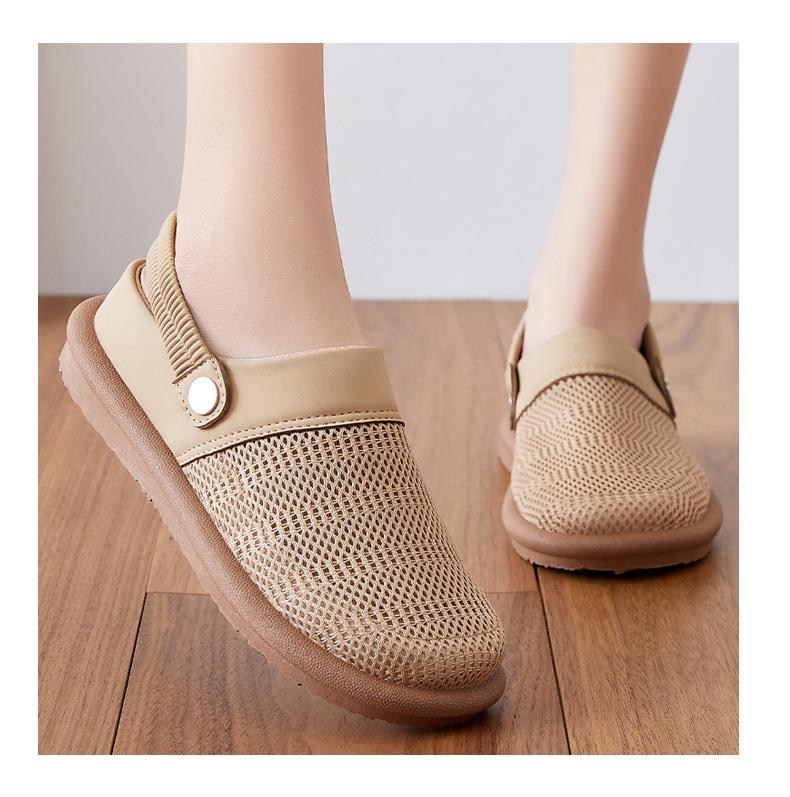 Breathable Cotton Linen Slip-On Summer Slippers for Women – Casual, Stylish, and Comfortable Outdoor Shoes for Moms.