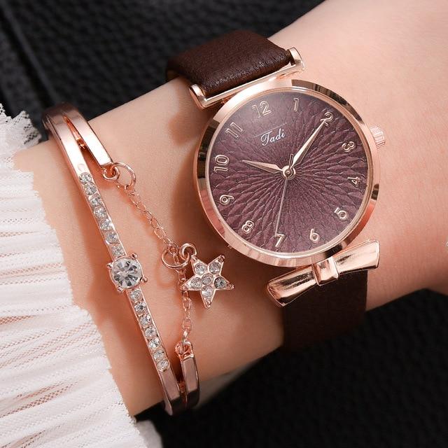 Luxury Women's Bracelet Quartz Watch Women's Magnetic Watch Women's Pink Dial Watch Clock