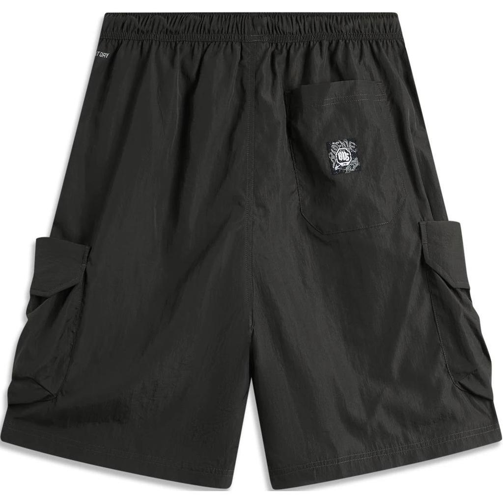 Li-Ning Badfive Basketball Series Comfortable Casual Letter Print Loose Simple Lace-Up Sports Shorts Men Shorts Slate-Gray AKSU435-1