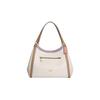Coach Kristy 32 Snap Fastening Center Zip Compartment Refined Pebbled Leather Shoulder Tote Large Women's Chalk White