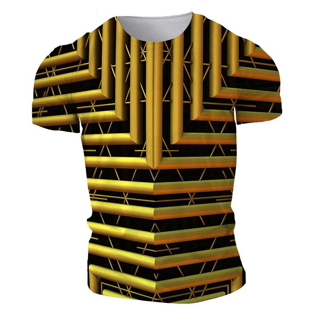 Fun Dizziness Hypnosis 3D Printing T-shirt Summer Fashion Creation Round Neck Clothing Men's Hip-hop Personality Short Sleeved Tops