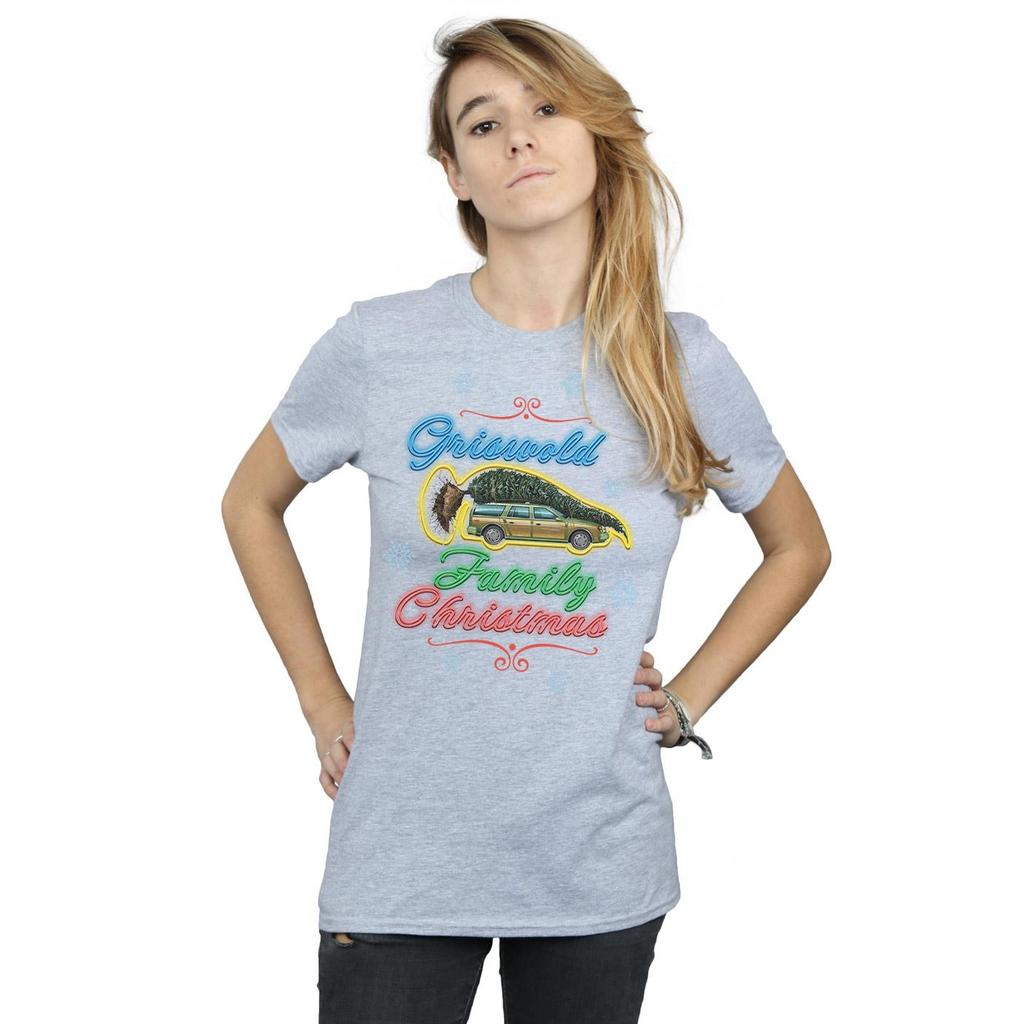 National Lampoon´s Christmas Vacation Womens/Ladies Griswold Family Christmas Cotton Boyfriend T-Shirt