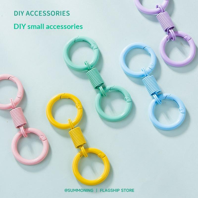 Kawaii Macaroon Keychain Cute Mini Candy Color Key Ring Buckle Portable Pendant for Girls Daily Accessory