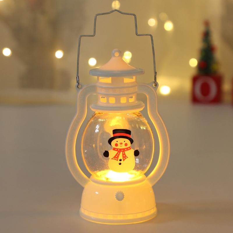 Świąteczne oświetlenie dekoracyjne Przenośna lampka choinkowa Santa Snowman Led z wiszącym pierścieniem
