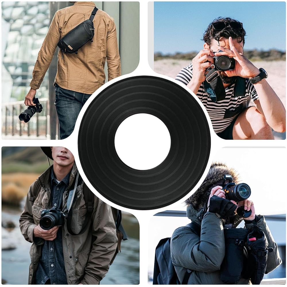 Silicone Lens Hood for Cameras | Silicone DSLR Camera Lens Cover - 50-70mm Anti-Glass Reflection Lens Cover for Water Splashes, Snow, Dust, and Mud