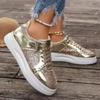 Frühling Pailletten Silber Leder Sneakers Flach Rutschfest Freizeitschuhe Damen Damen Sport Bequeme Laufschuhe Outdoor