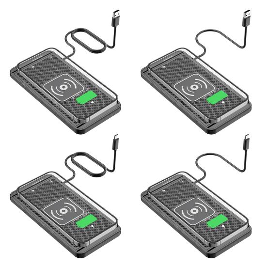 Wireless Car Charger Pad 20W Fast Charging Mat for Phone Non-Slip Cell Phone Charger Waterproof Anti-Slip Silicone Base Home Wireless Charging Pad