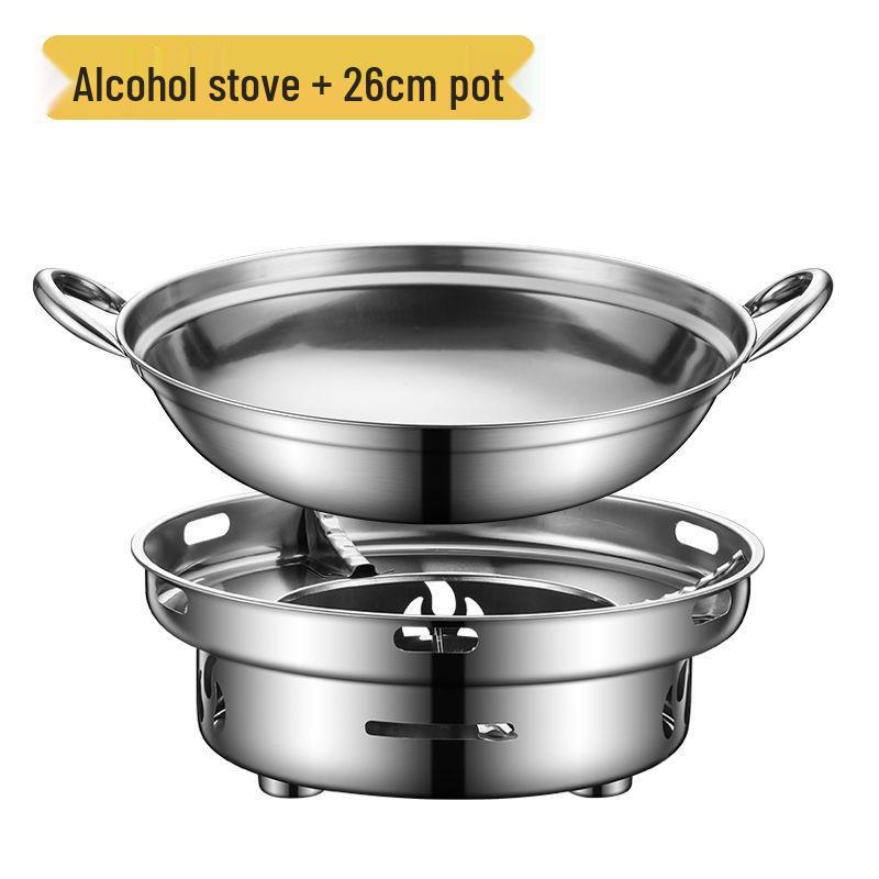 Stainless Steel Windproof Alcohol Stove for Outdoor & Indoor Use - Ideal for Hot Pots, Dorms, Restaurants & More
