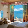 Set Of 2 Flat Printing Curtains Without Rod Futuristic City Sunset April Fools Is Day Holiday Digital Curtain Polyester