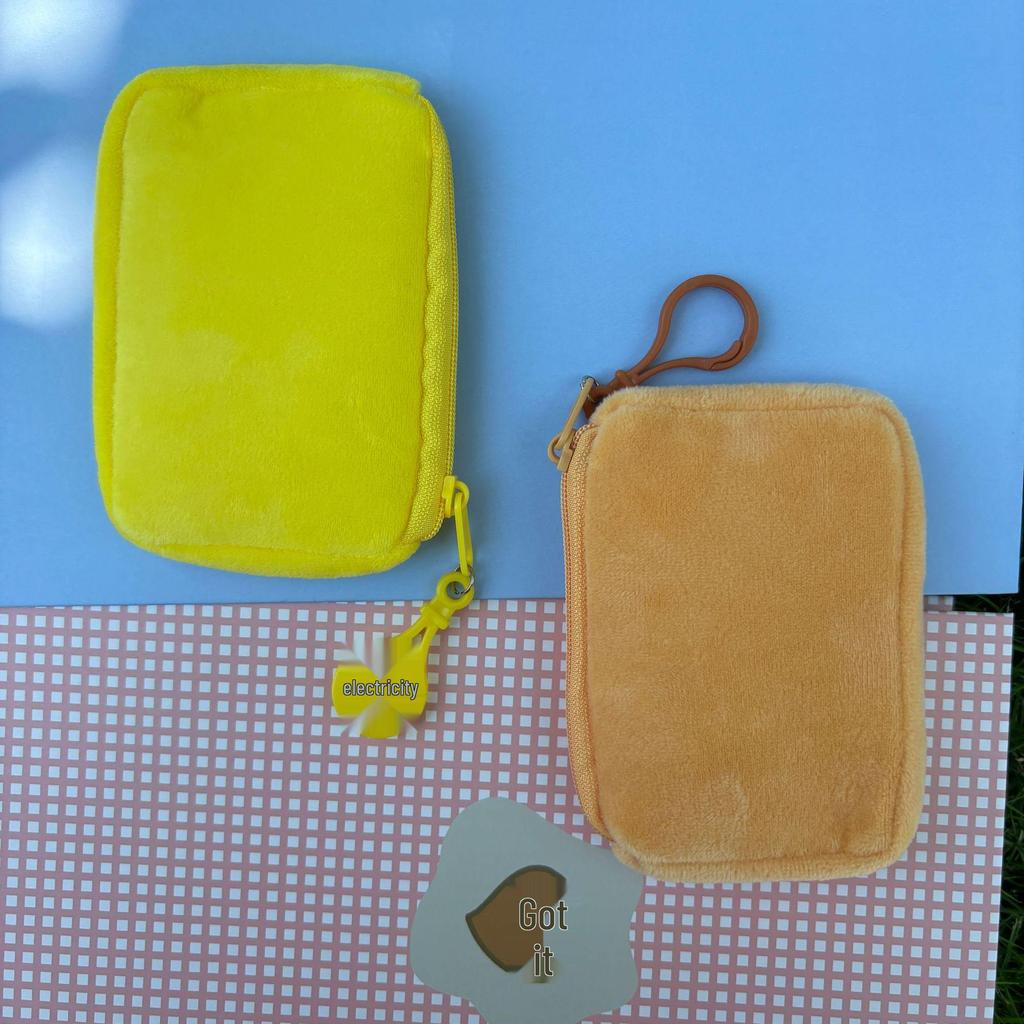 Solid Color Plush Coin Purse & Earphone Case - Cute, Simple Storage Pouch