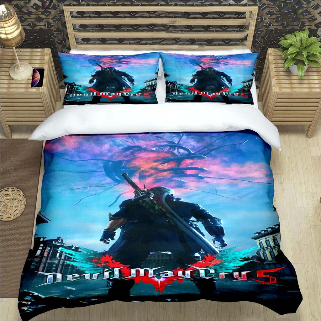 Comforter Fashion D-Devil May Cry Game Print Bedding Sets Exquisite Bed Supplies Set Bed Comforter Set Bedding Set Luxury Gift