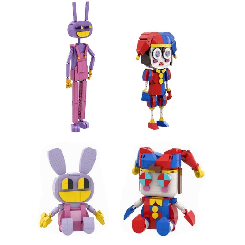 Elegant Box Hot The Amazing Digital Circus Pomni Jax Joker Rabbit Building Block Set DIY Model Toys Kids Birthday 2024 Gift