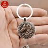Vintage Horse Head Pattern Dome Glass Alloy Keychain Backpack Pendant Hanging Decoration Car Keyring New Year Gift