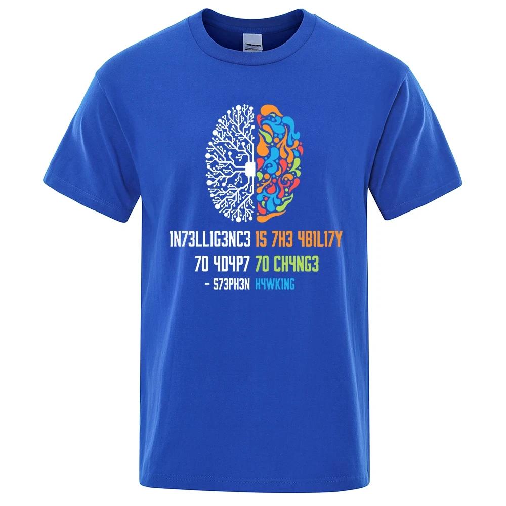 Intelligence Is The Ability To Adapt To Change Tops Men Women Shirt Loose Clothes Cotton Oversize Summer Tshirt Hip Hop Tops Tee