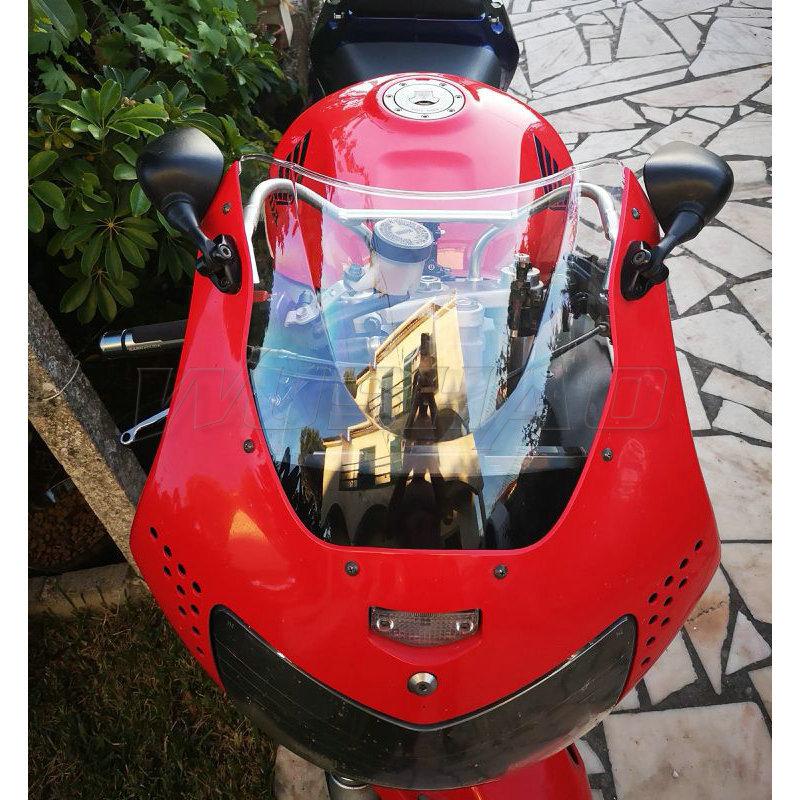 Motorrad Doppelblase Windschutzscheibe Windschutz Scheibe Für 1998 1999 Honda CBR900RR CBR 900 RR 919 CBR919RR Fireblade 98 99 Schwarz