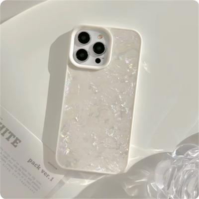 Lüks Kabuk Desen Sert PC telefon kılıfı IPhone 15 14 13 12 11 Pro Max Artı Yumuşak Darbeye Dayanıklı Silikon Tampon Arka Kapak