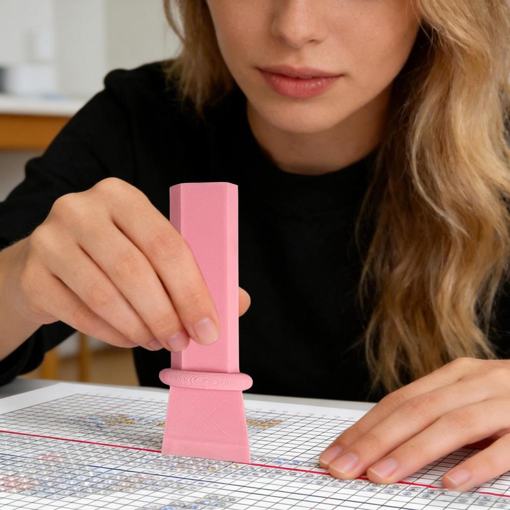 Rock Painting Alignment Tool Non-Slip Straight Edge & Holder for Stone Art, DIY Decor, Classroom & Relaxation Craft