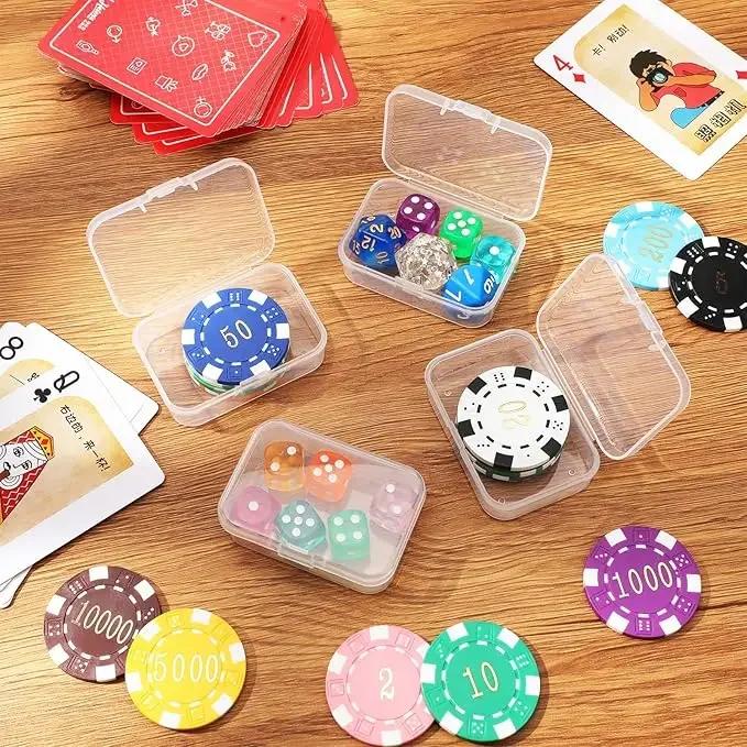 Kunststoffbox mit Deckel Rechteckiger Kleiner Behälter Karte Handarbeiten Lernmaterialien Schrauben Batterien Transparente Aufbewahrungsbox