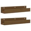823587 vidaXL Wall Shelves 2 Pcs Honey Brown 50x12x9cm Solid Pine Wood