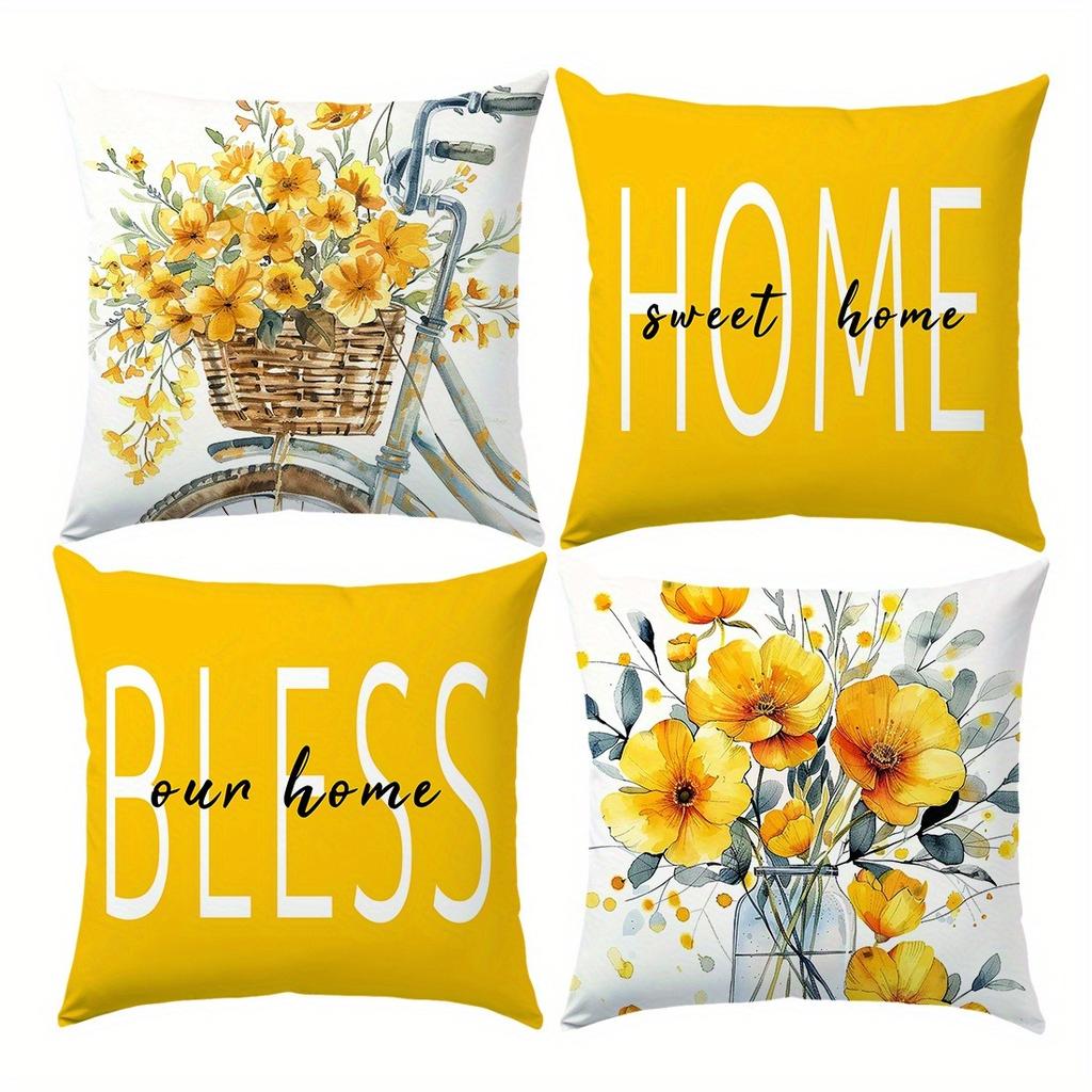Green Daisy Inspirational - Quote Pillowcasebedroom Living Room Sofa Home Decor Polyester Cushion Cover With Zipper