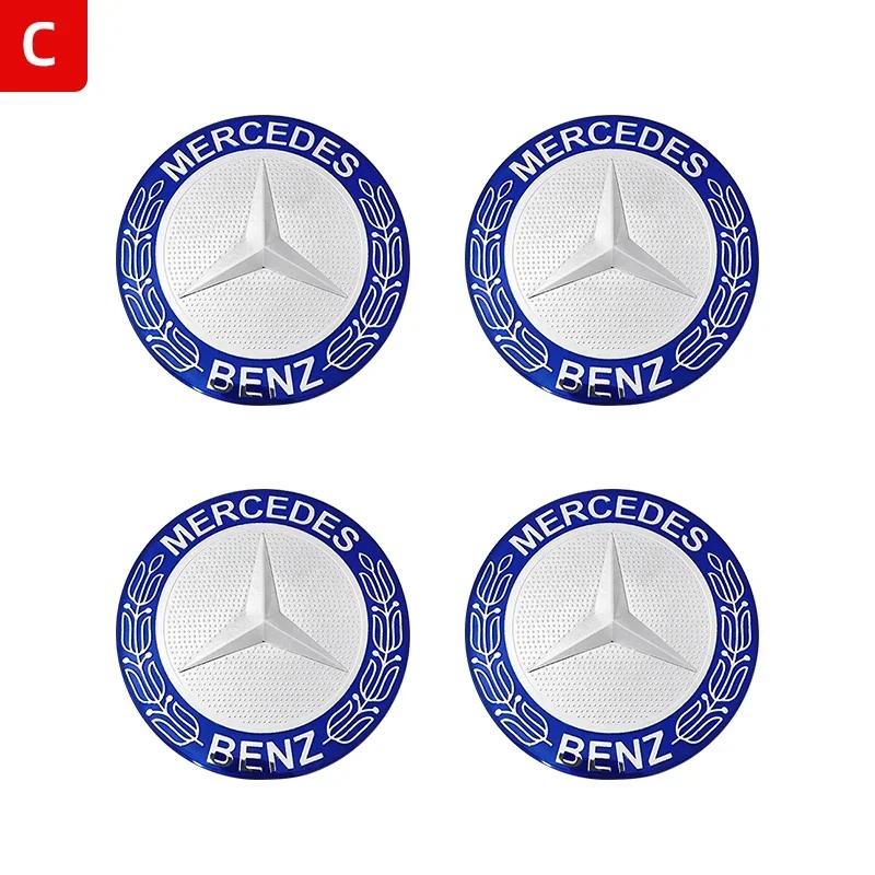 C200 E200 2025 New For Mercedes Benz 56mm 60mm 65mm 75mm Car Wheel Center Hub Caps Cover Rim Exterior Sticker For Mercedes Benz