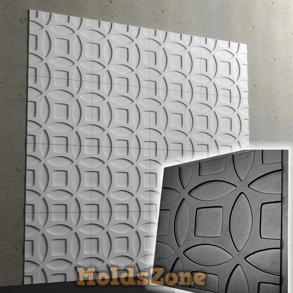 3D stěnový panel Forma na sádrové, sádrové nebo betonové dlaždice pro dekorativní stěnové panely 'Target'