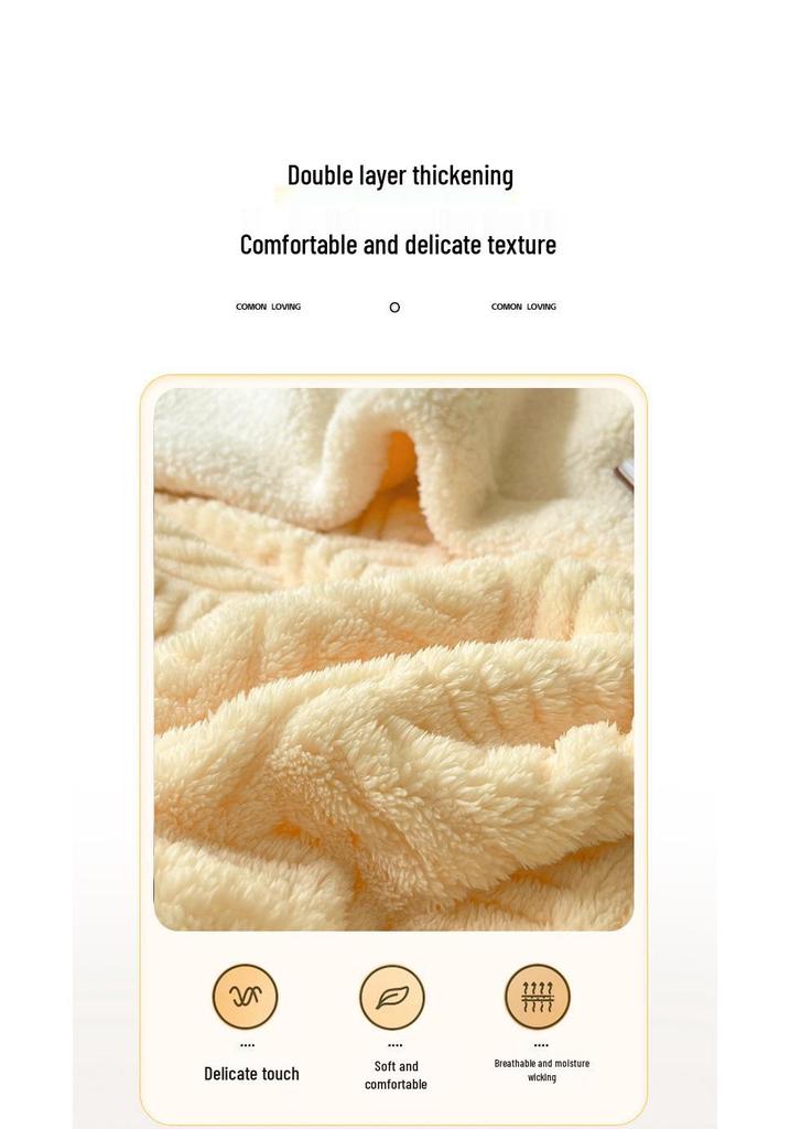 Soft Jacquard Lambswool Cotton Fleece Blanket for Autumn/Winter