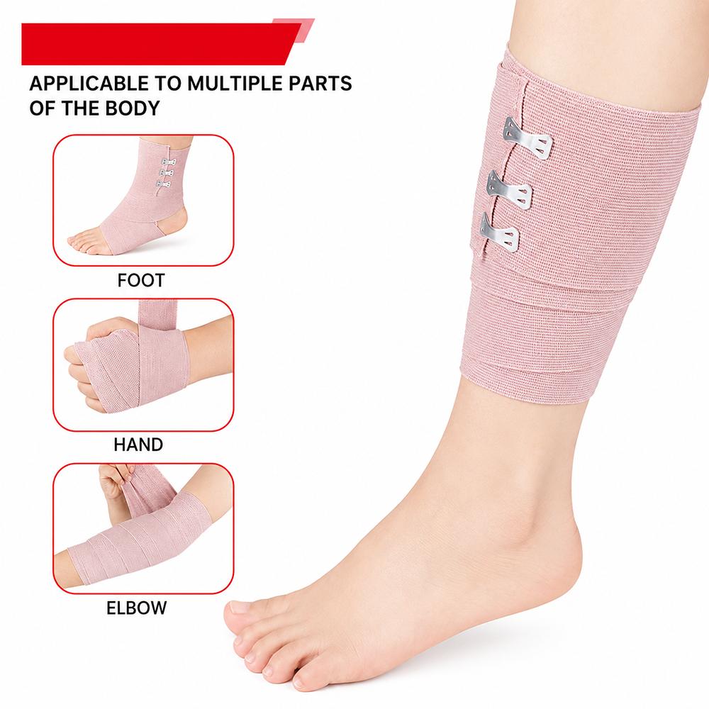 Sports Bandage Wrap Elastic Bandage Portable High Elasticity Breathable Comfortable Sports Tape Wrist Ankle Foot Knee Support