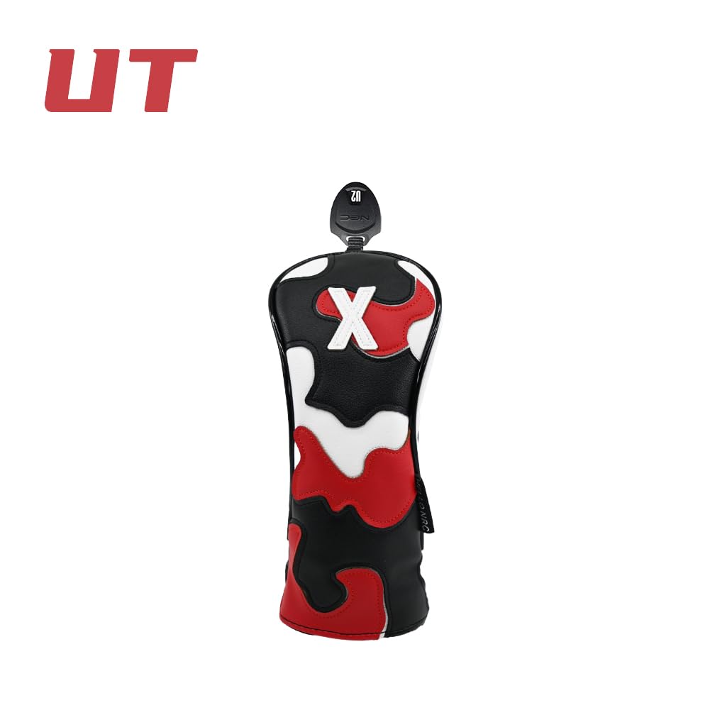 Waterproof Camouflage Golf Headcover for and UT Clubs X Drivers, 440cc, 460cc, Woods, Utilities, (Red Camouflage, Shaft)