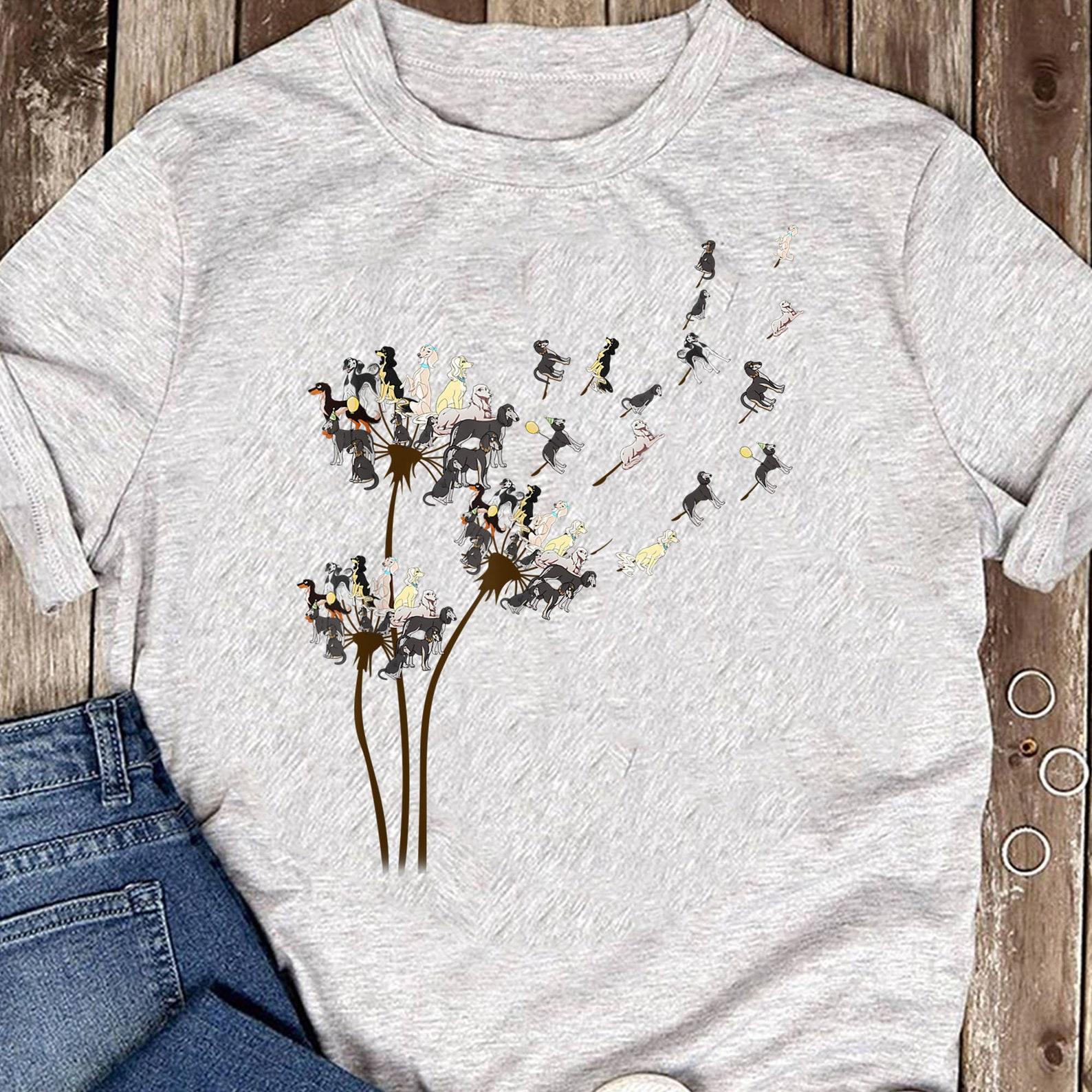 Saluki Dog Flower Fly Dandelion Saluki Lovers Tee T-Shirt - Gift for Dog Lovers - Funny Dog - Saluki Mom - Saluki Lovers - Mother s Day XL