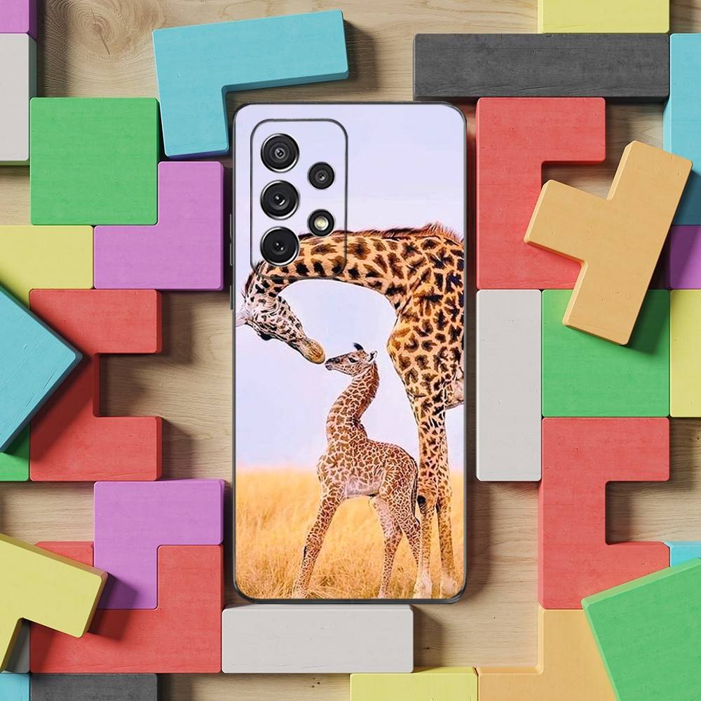 Animal Giraffe Cute Case For Samsung S22,S21,S9,S25,S24,S23,Ultra,FE,S20,S10,Plus,Lite,Soft Silicone Black