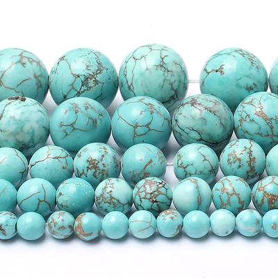 Natural Turquoise Stone Round Beads for Jewelry Making 4mm 6mm 8mm 10mm 12mm 15"