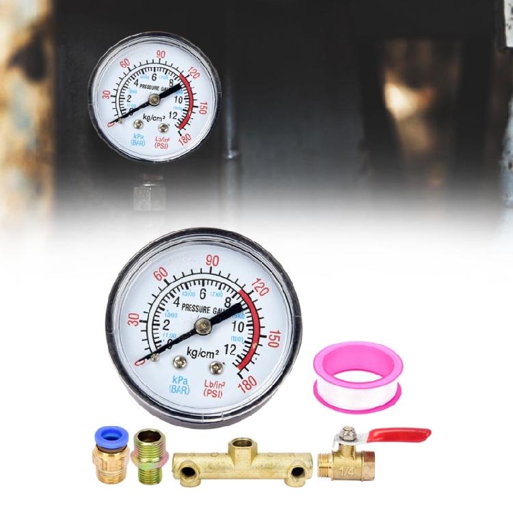 8pcs Air Compressor Component Set with Strong Pressure Gauge & Valves Air Pumps Fittings Set Ideal for Maintenance Needs