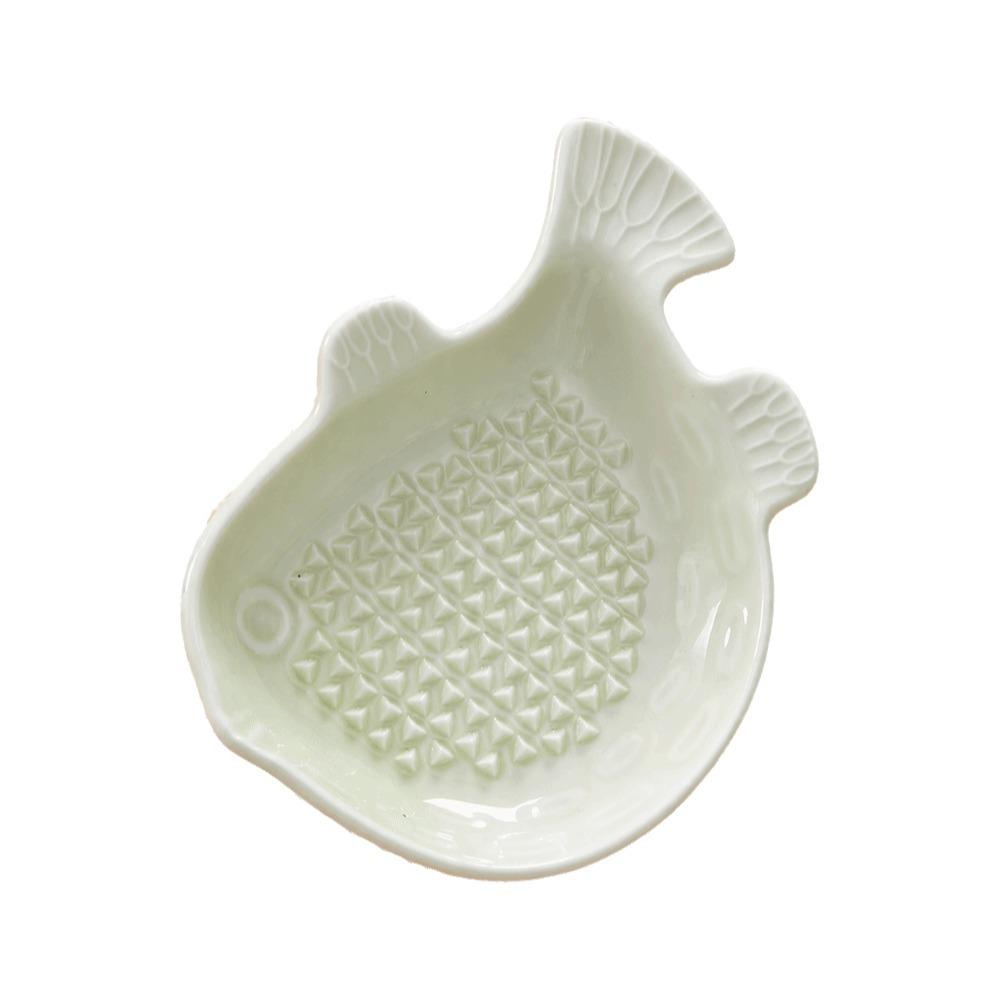 Fish Hand Garlic Ginger Masher Ceramic Seasoning Dipping Dish Garlic Ginger Grater Household