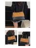 Women's Luxury Argyle Chain Underarm Tote Bag - Mielard Color Block, Large Capacity, Commute Style.