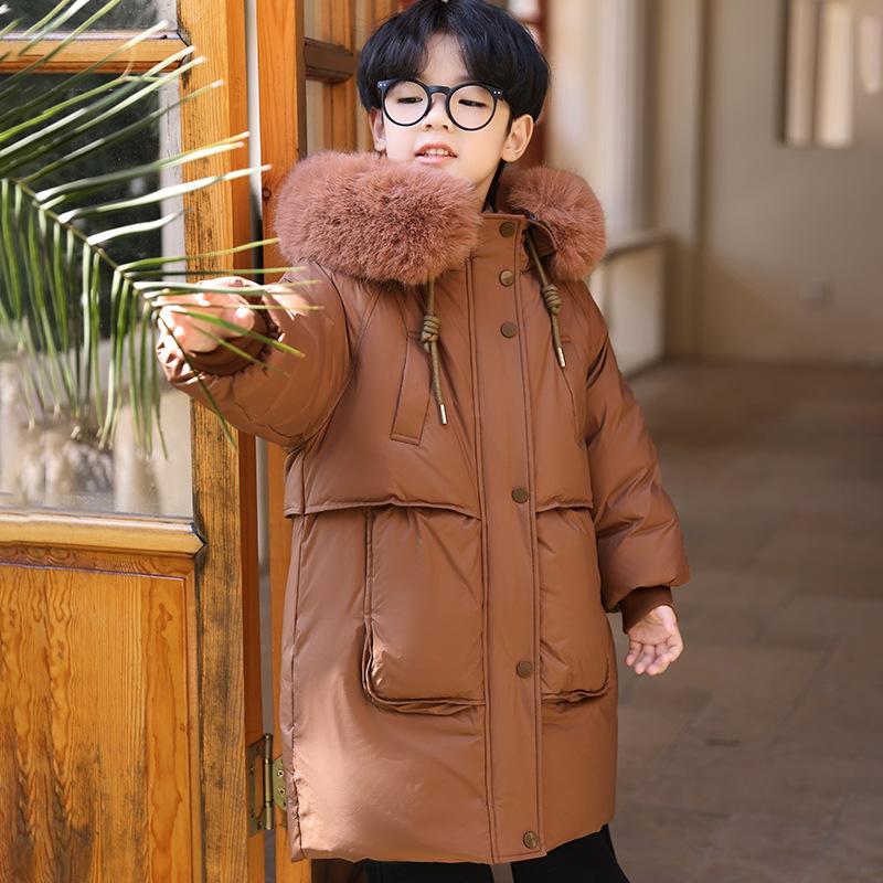 Boys' Down Jackets, Girls' Medium-length Thickened Coats, and Winter Children's Cotton-padded Clothes