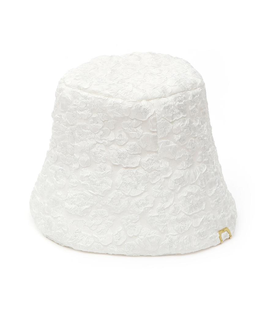 Eondeokeonteulolseutyudio Flower Pattern Bucket Hat Stand Bucket / Cloud Flower / Milk