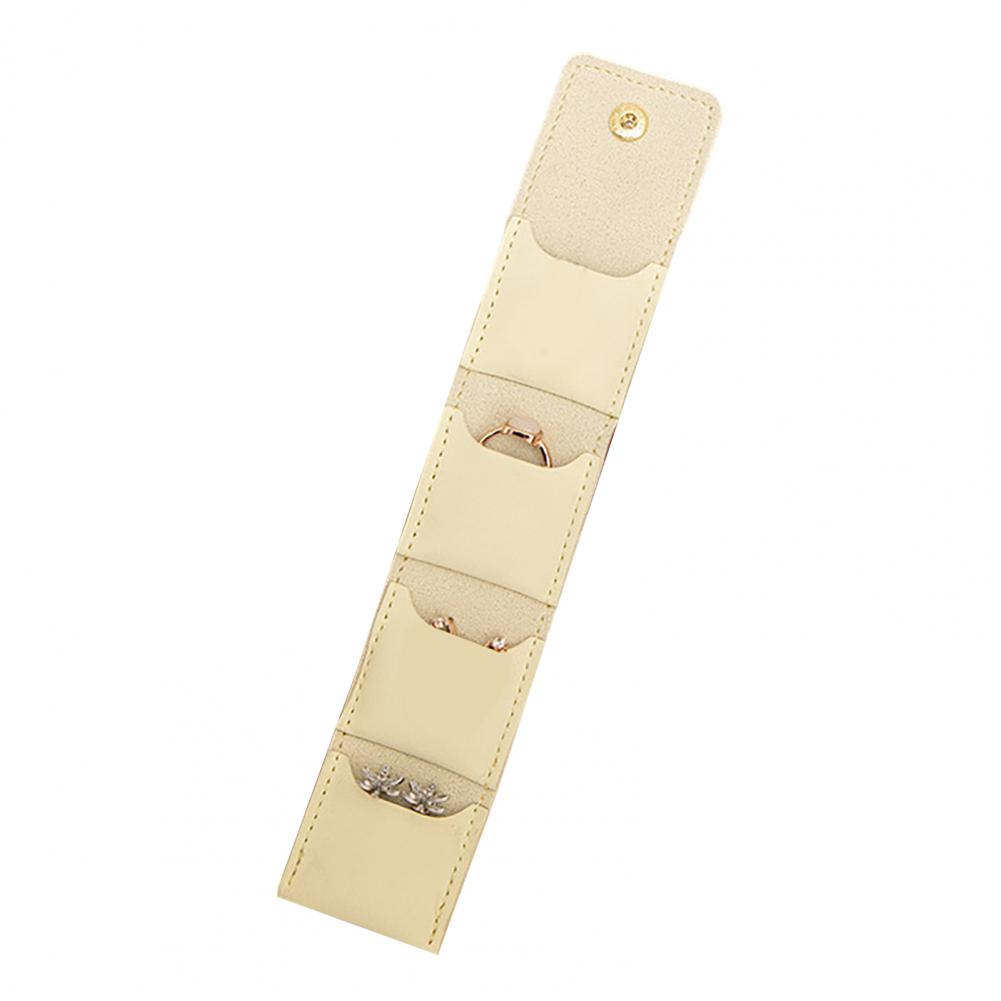 4 Compartments Mini Jewelry Bag Foldable Roll-up Jewelry Storage Pouch Jewelry Organizer For Rings Earrings Necklaces Bracelets