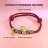 999 Sterling Silver Zodiac Red String Horse Bracelet