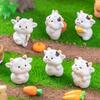 Cartoon Cow Figure Mini Miniatures Animal Garden Terrarium Resin Decorations Stakes Craft Landscaping Sculpture