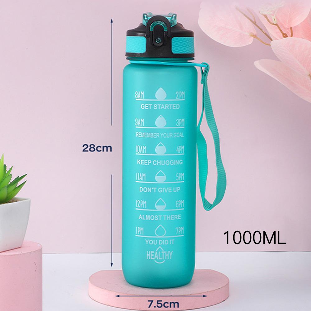 1000ml Large Capacity Plastic Portable Water Bottle Anti-Fall Outdoor Sports Cup for Women Students