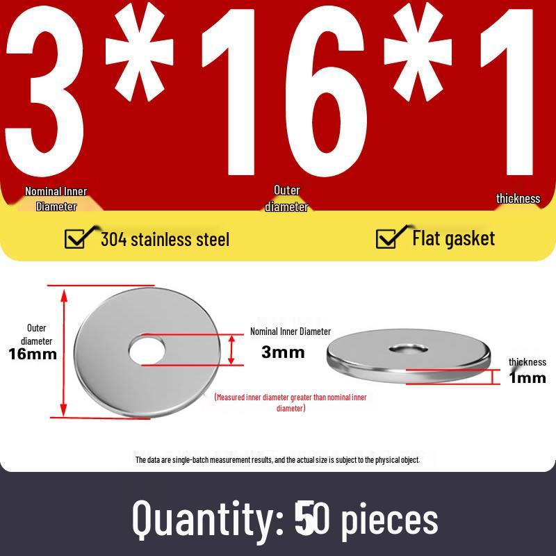 Plochá podložka z nerezové oceli 304 pro nastavení vůle hřídele (0,1/0,2/0,3 mm)